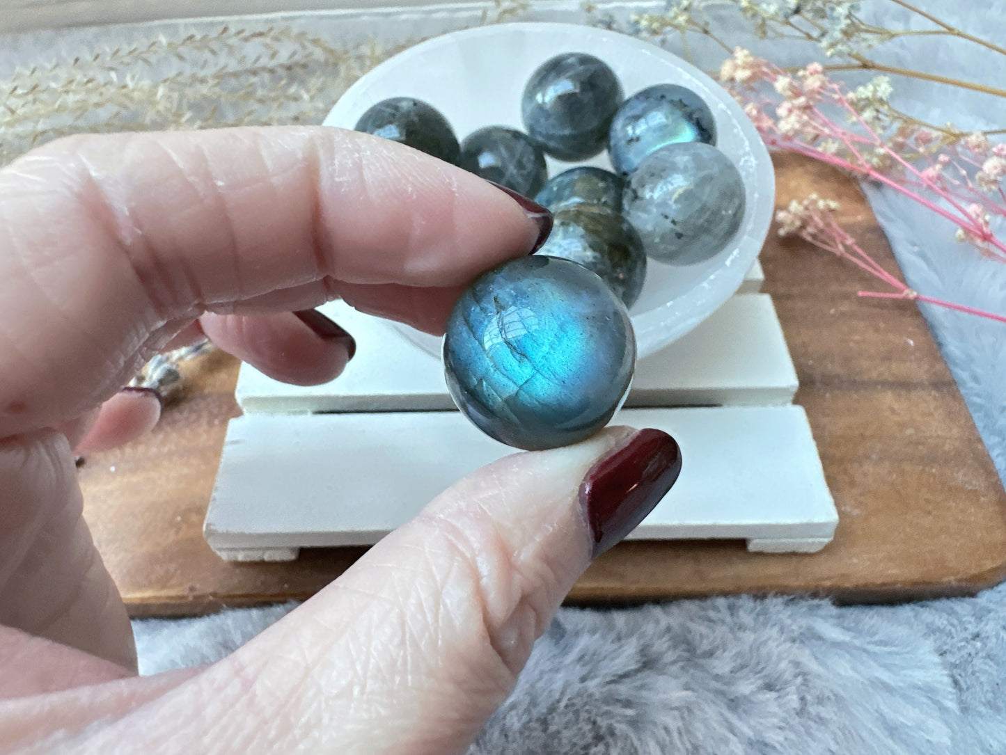 One Mini Labradorite Sphere