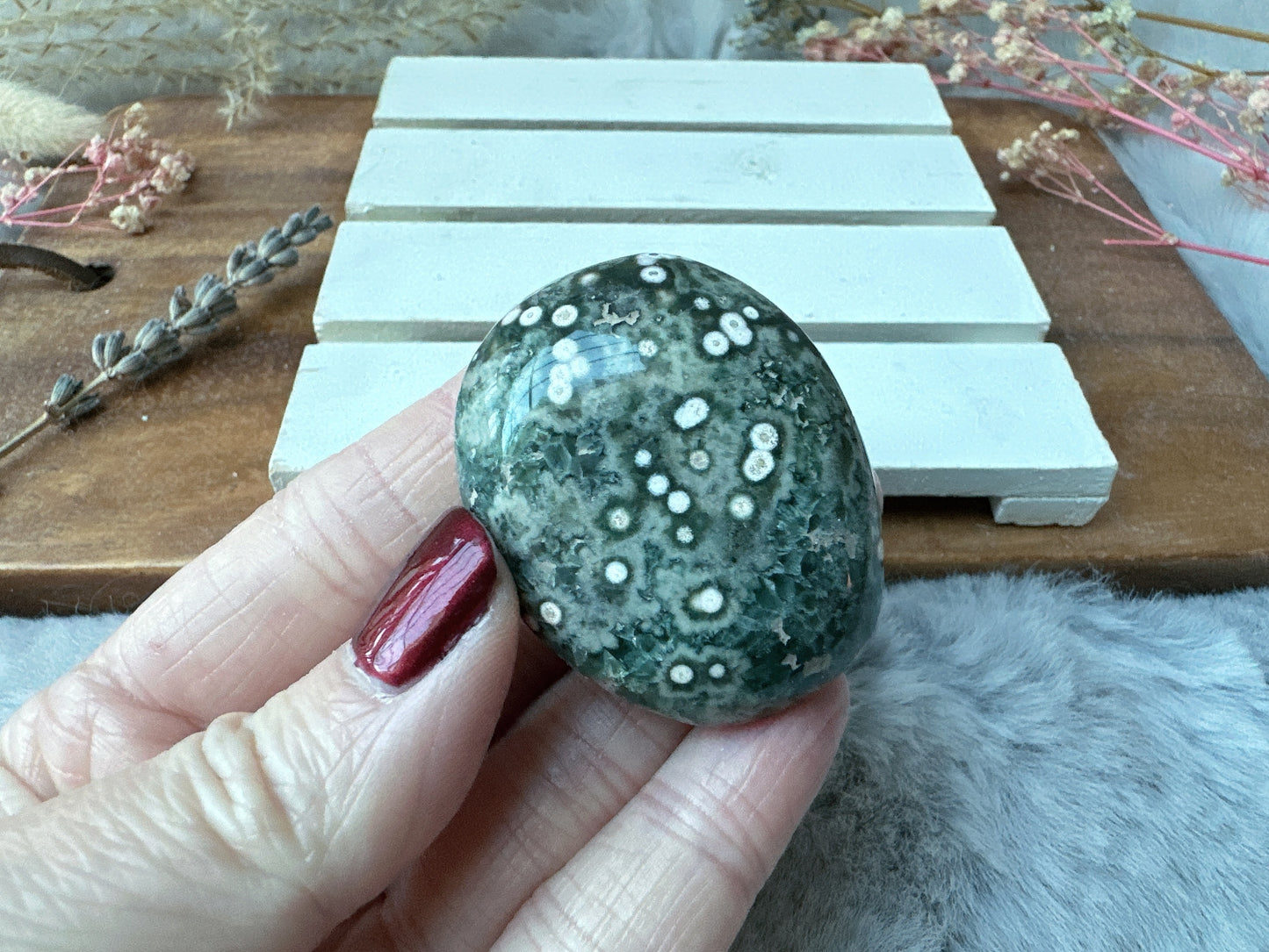 Small Ocean Jasper Palm Stone