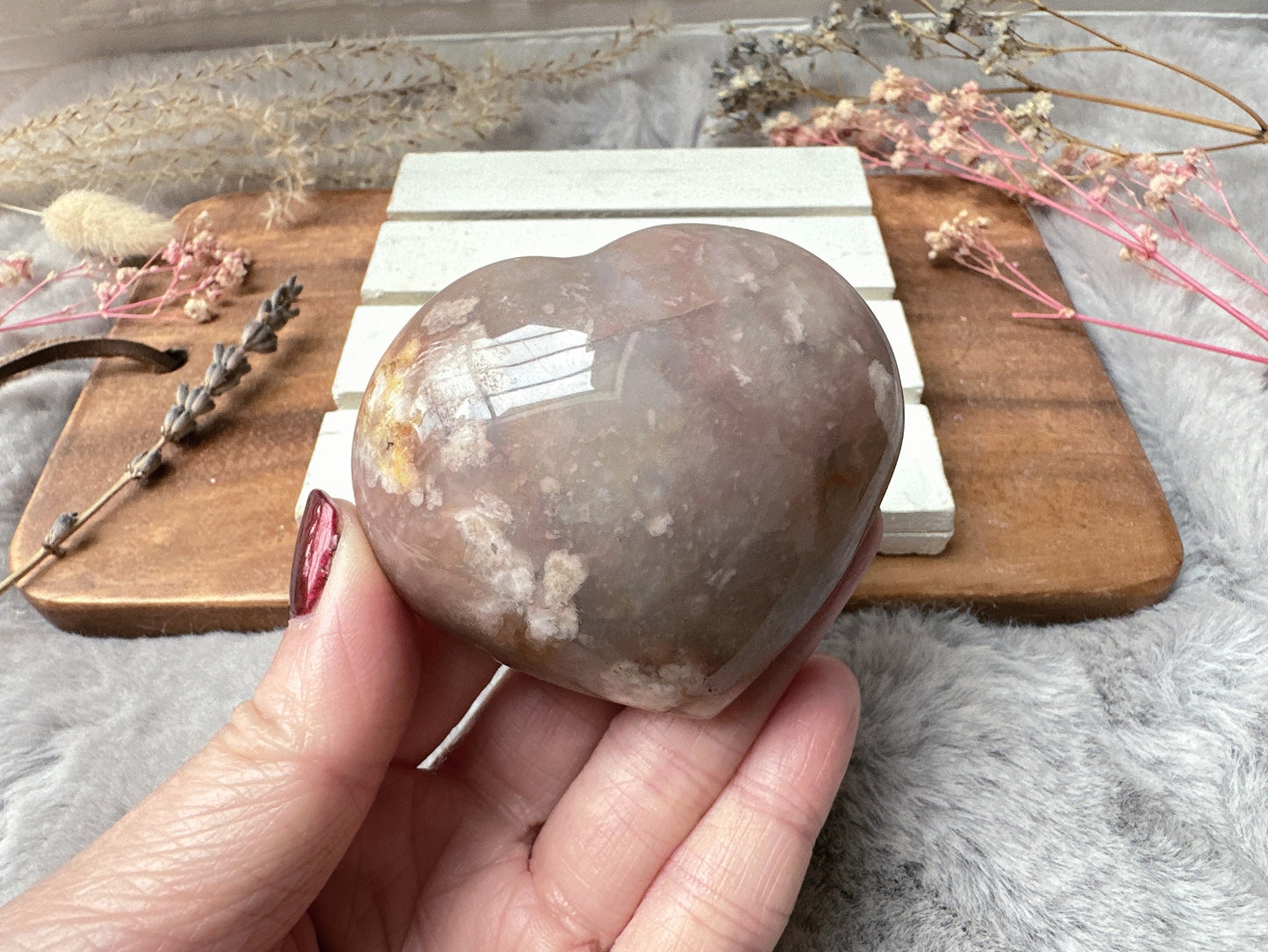 Flower Agate Heart