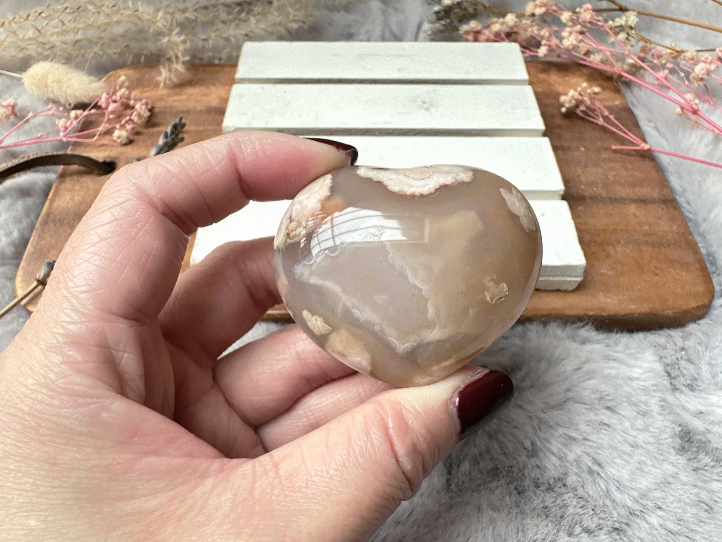 Flower Agate Heart