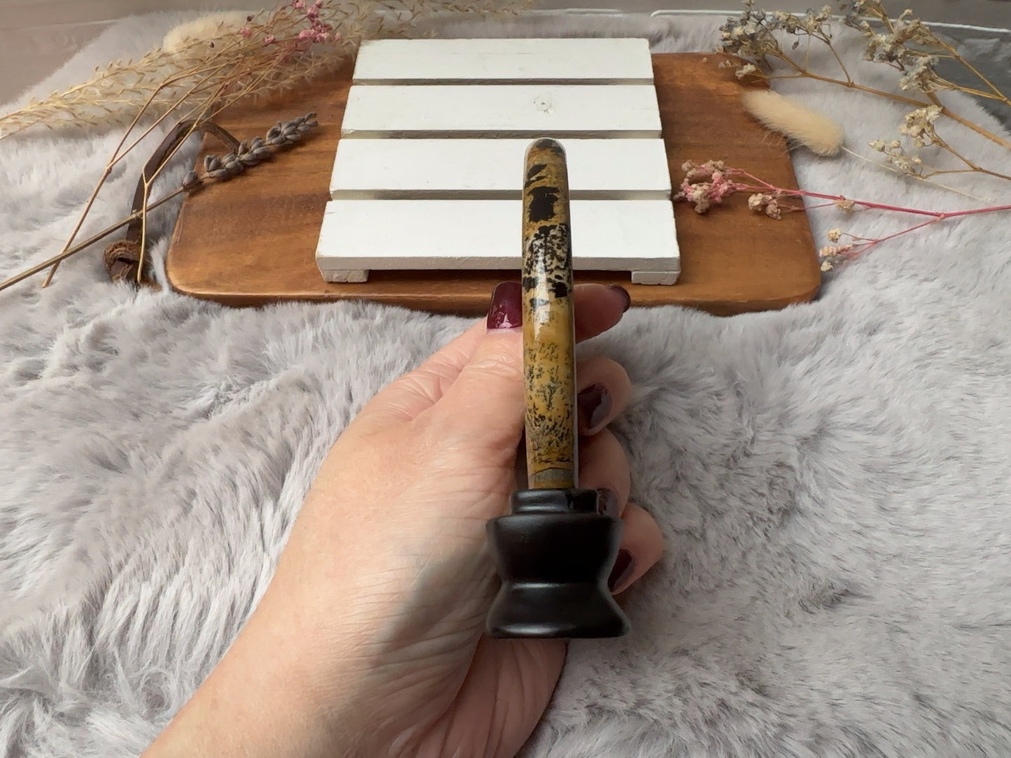 Picture Jasper Slab with Attached Stand