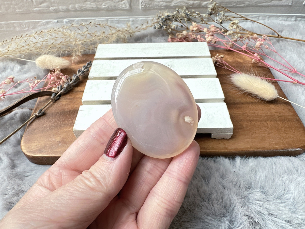 Flower Agate Worry Stone