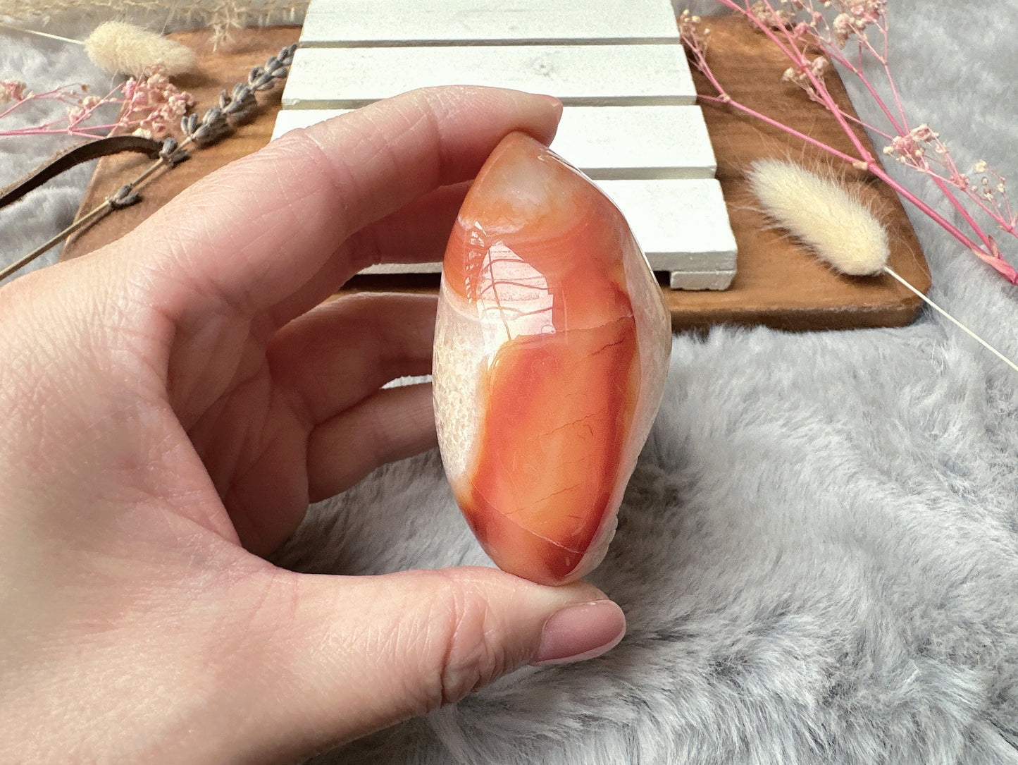 Small Carnelian Druzy Egg
