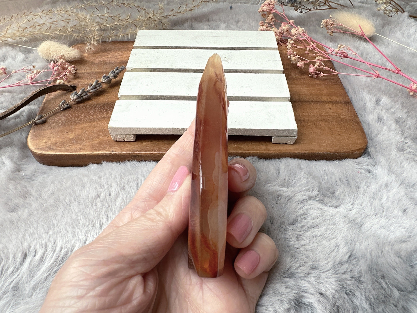 Carnelian with Flower Agate Flame