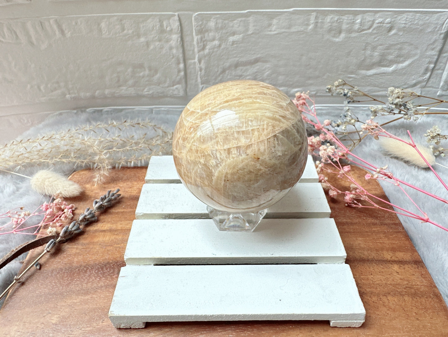 Peach Moonstone Sphere