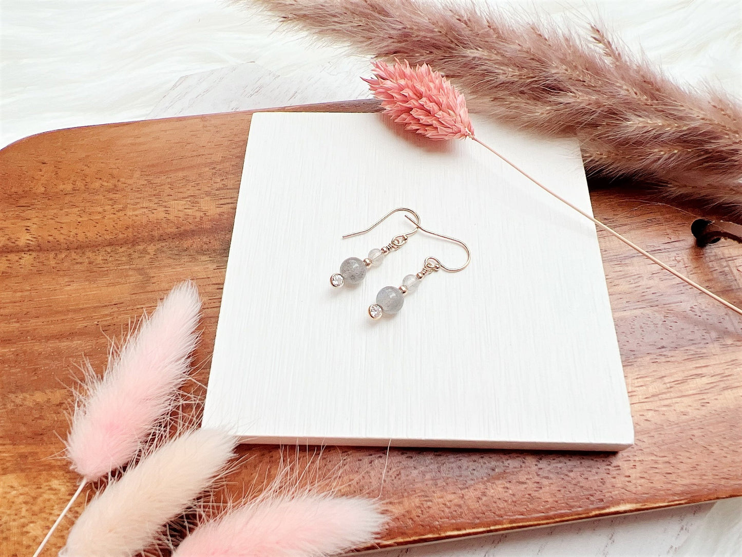 Labradorite and Cubic Zirconia Earrings