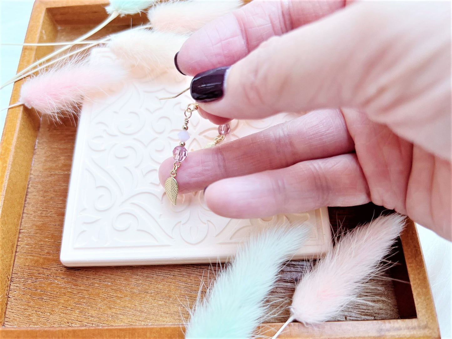 Leaf Charm Earrings