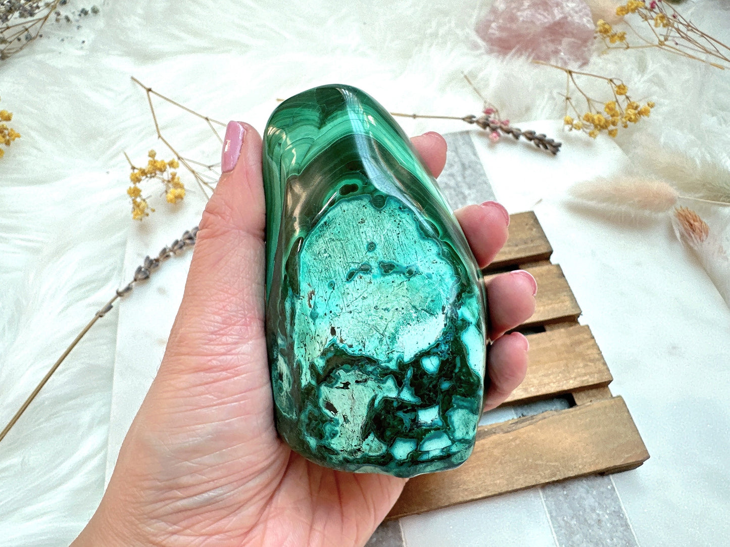 Malachite with Chrysocolla Free Form