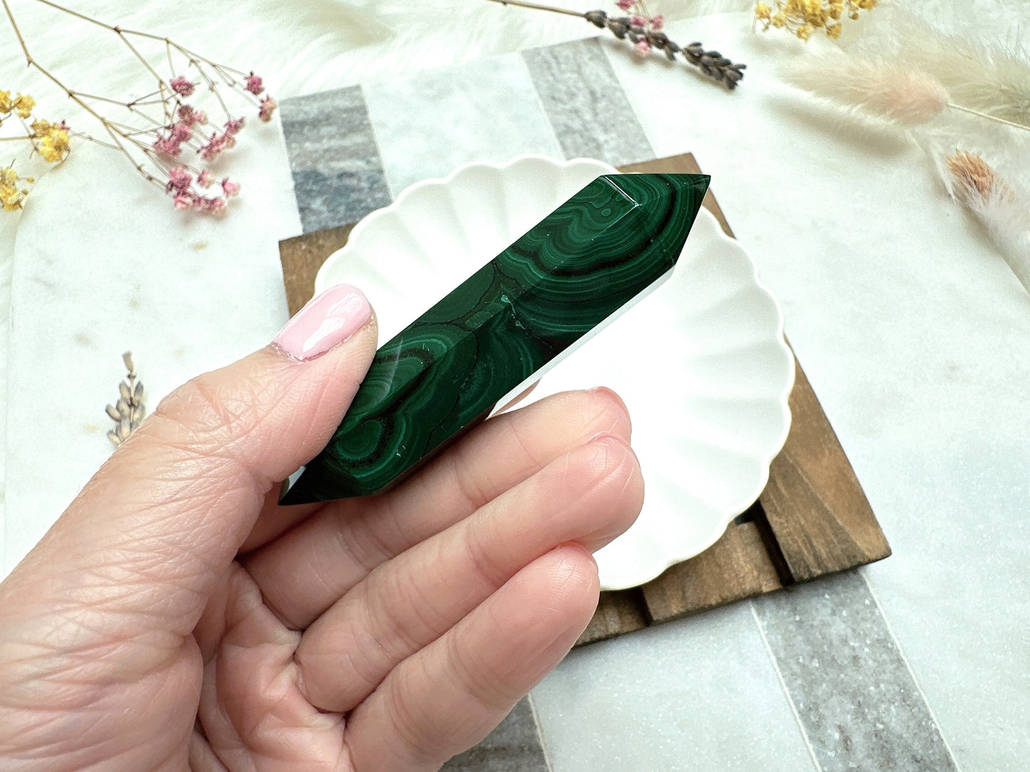 Small Malachite Double Terminated Point