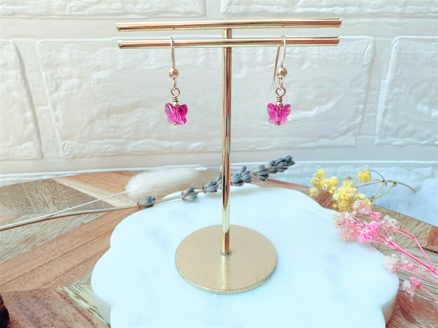 Small Crystal Butterfly Earrings