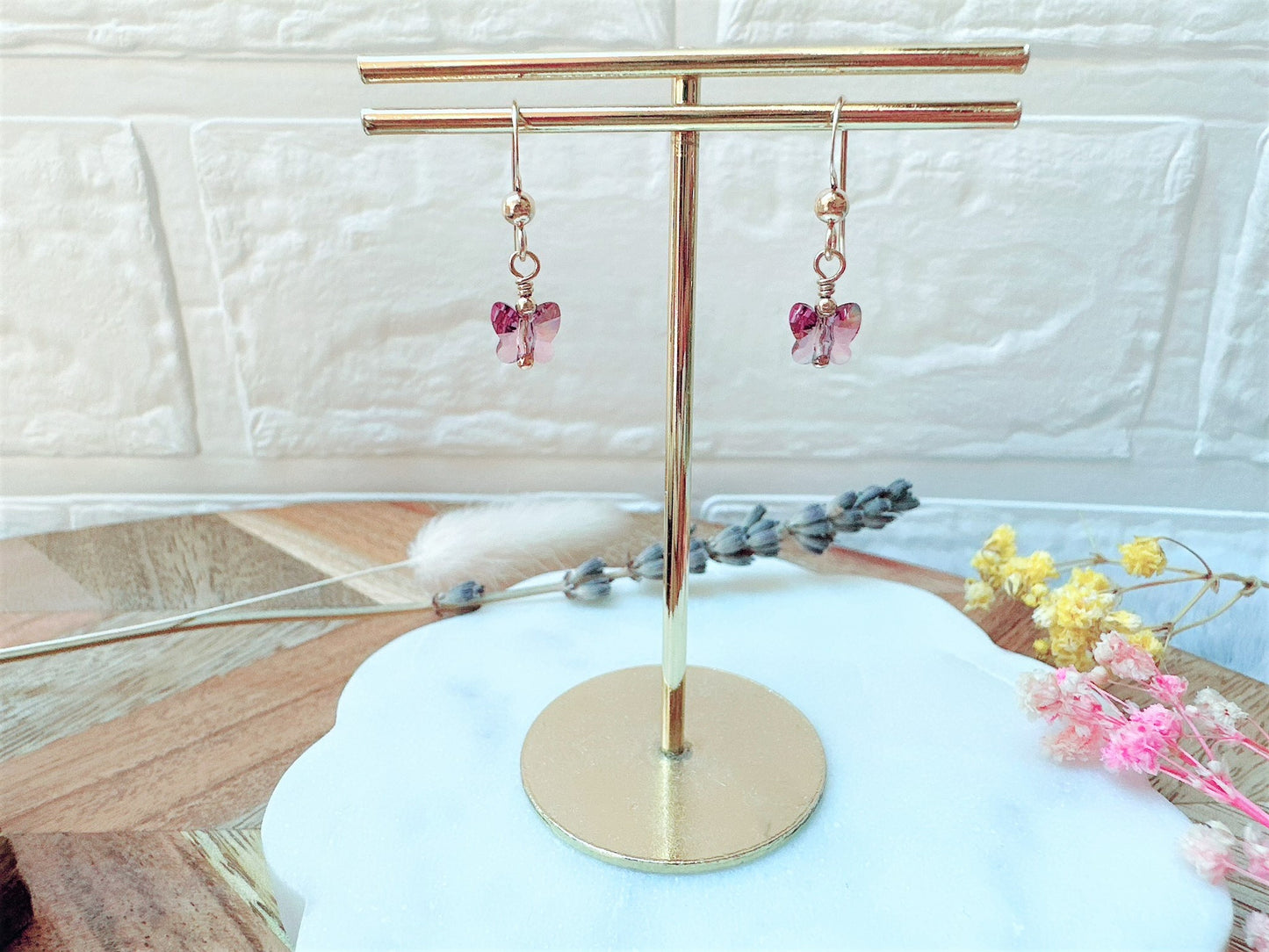 Small Crystal Butterfly Earrings