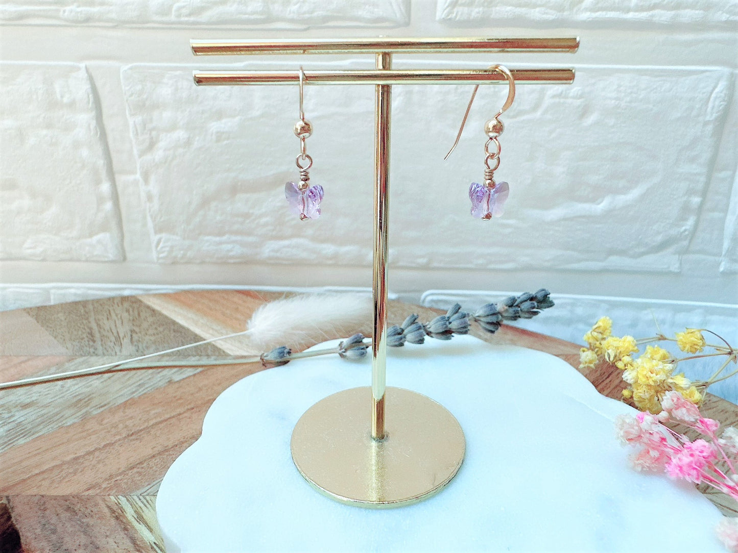 Small Crystal Butterfly Earrings