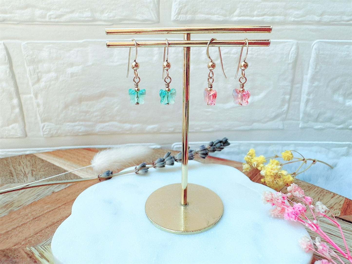 Small Crystal Butterfly Earrings