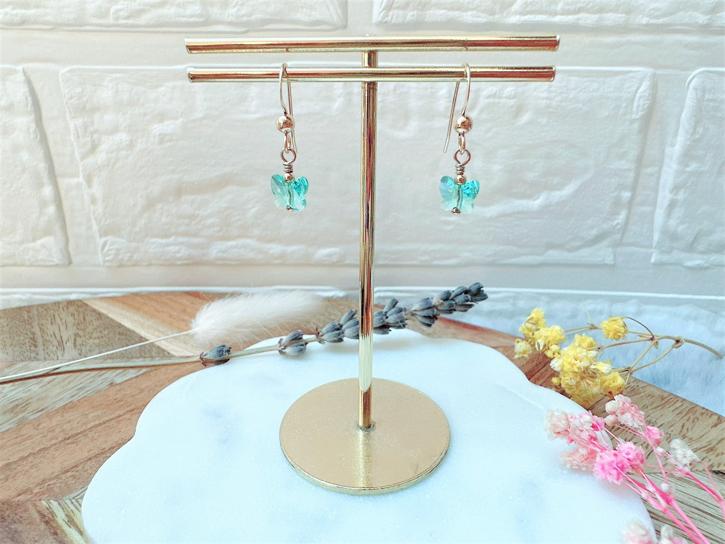 Small Crystal Butterfly Earrings