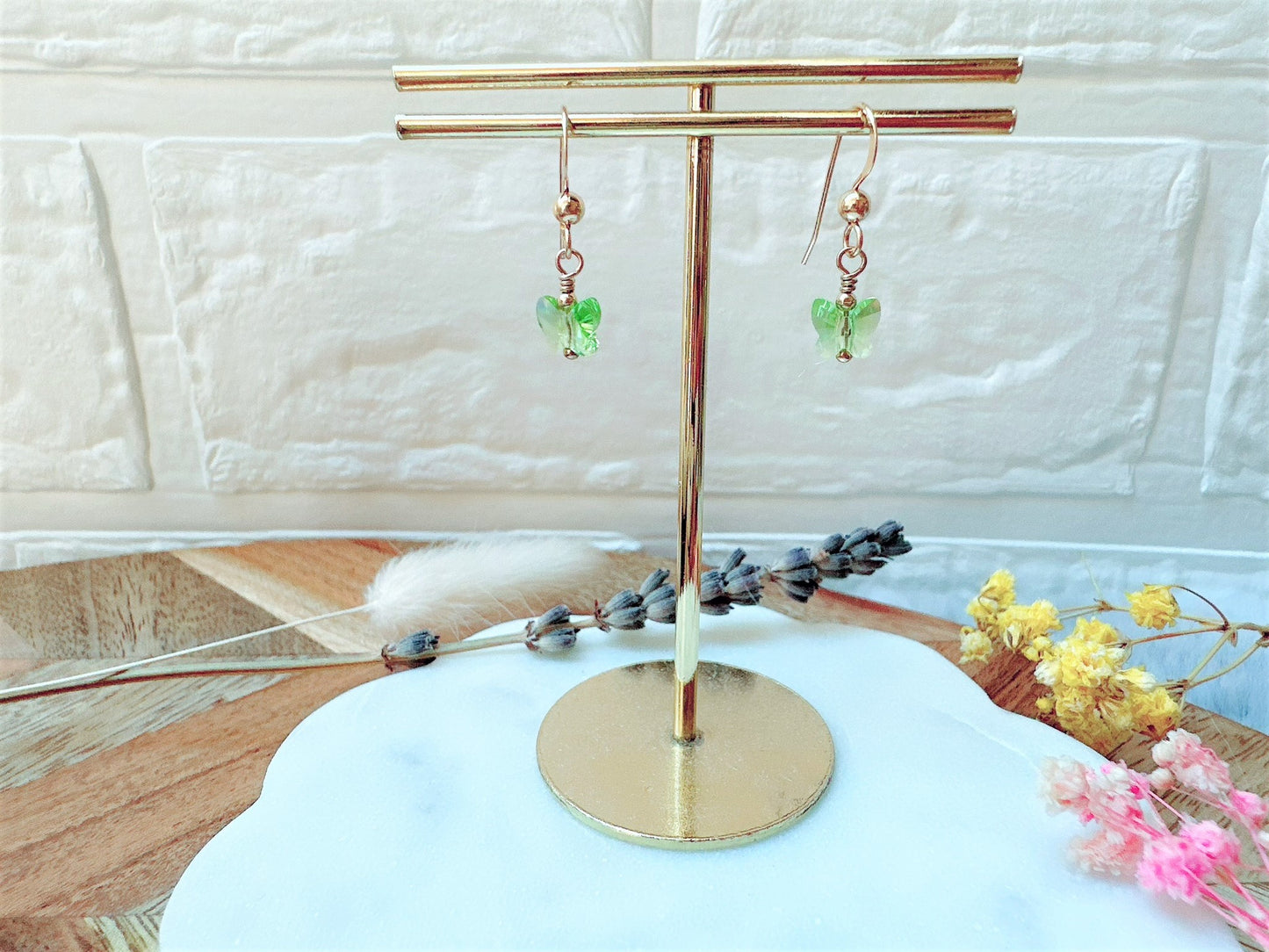 Peridot and Cubic Zirconia Earrings