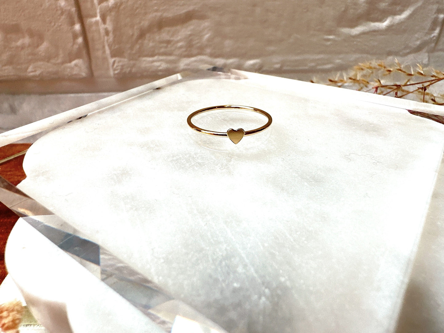 Tiny Gold Heart Ring