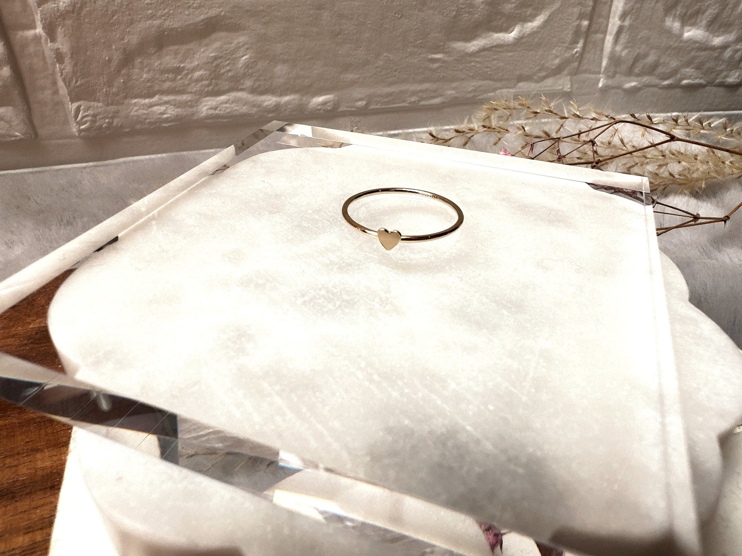Tiny Gold Heart Ring