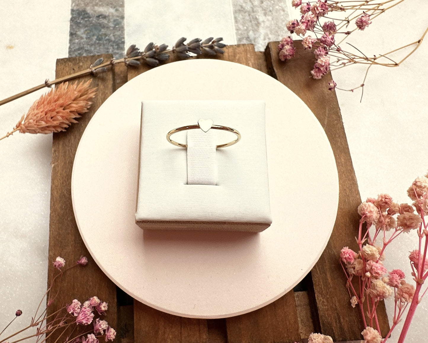 Tiny Gold Heart Ring