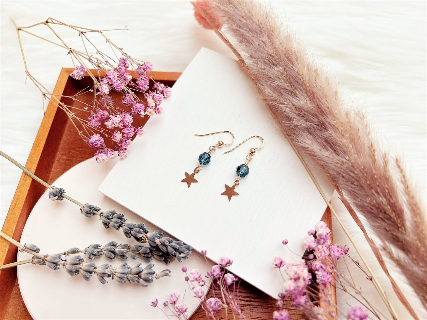 Crystal Earrings with Star Charm
