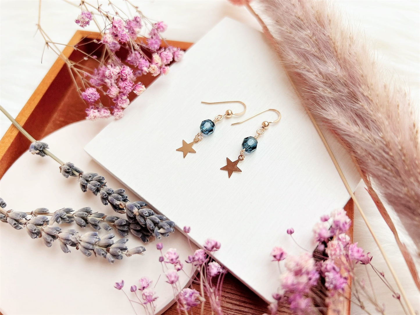 Crystal Earrings with Star Charm