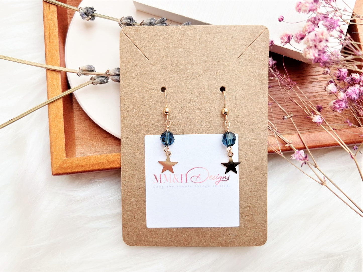 Crystal Earrings with Star Charm