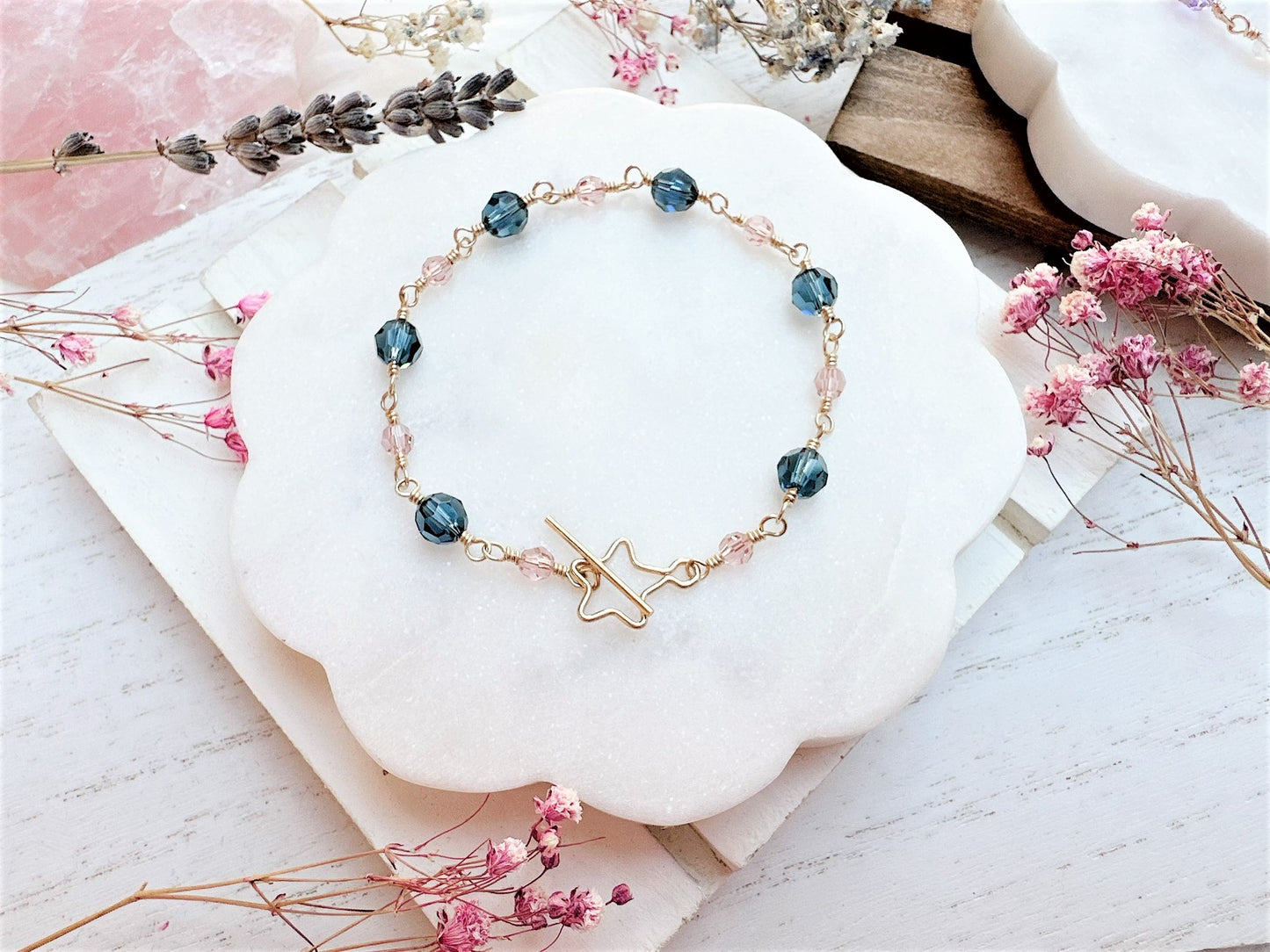Crystal Bracelet with Star Toggle Clasp