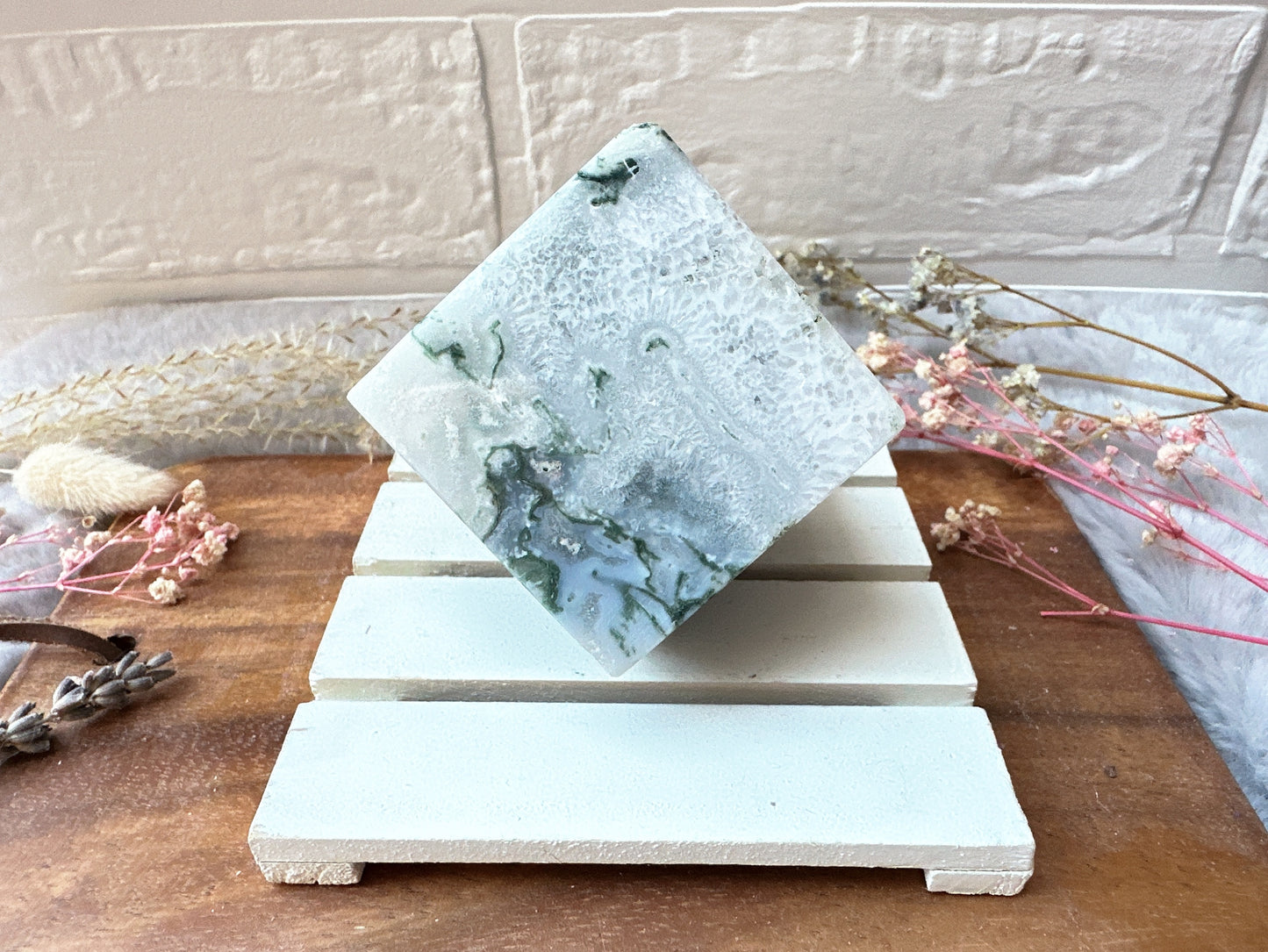 Moss Agate Cube