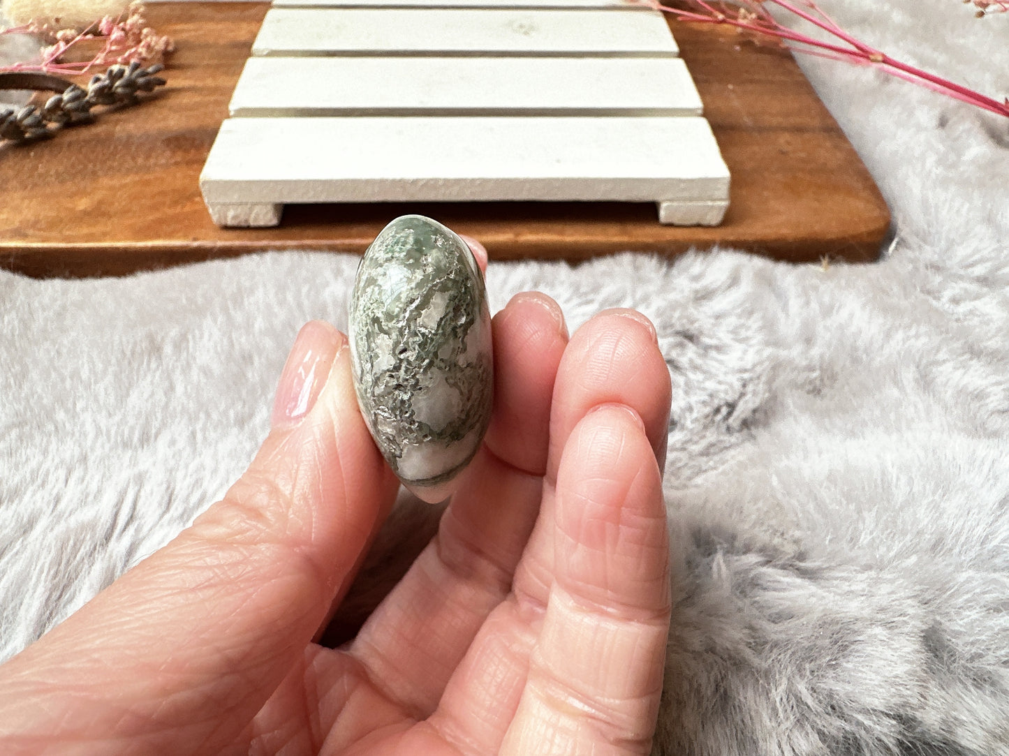 Mini Moss Agate Heart
