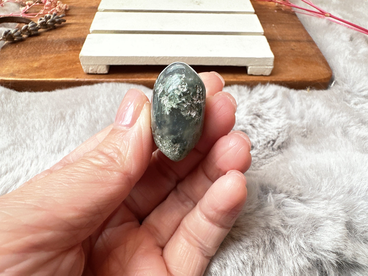 Mini Moss Agate Heart