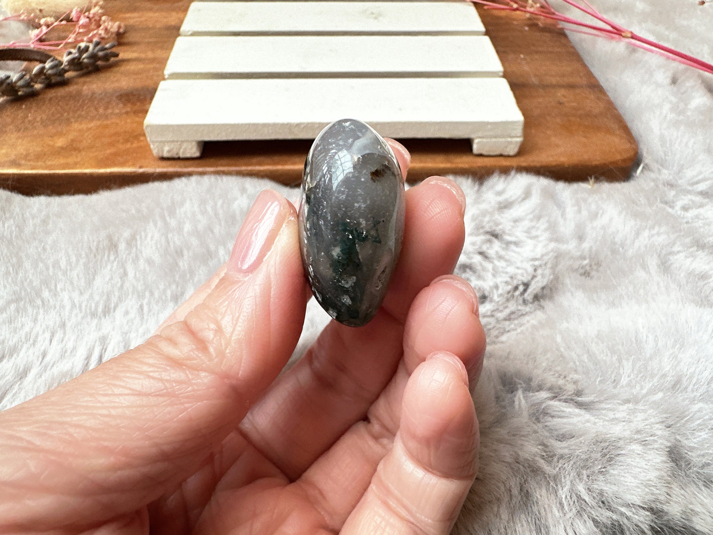 Mini Moss Agate Heart