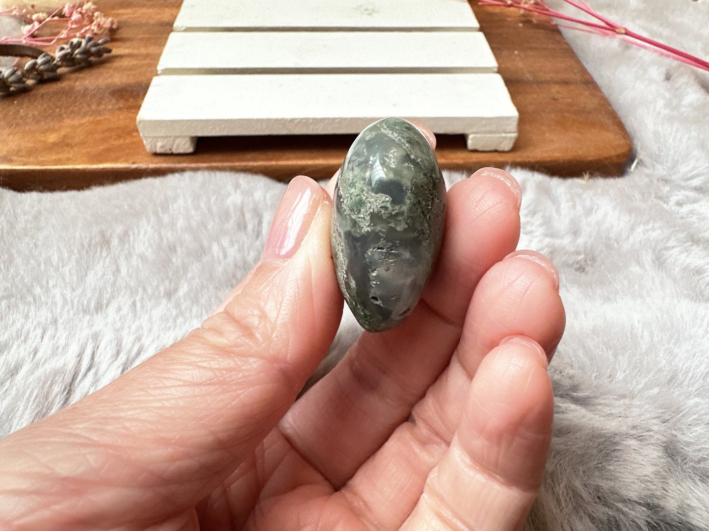 Mini Moss Agate Heart