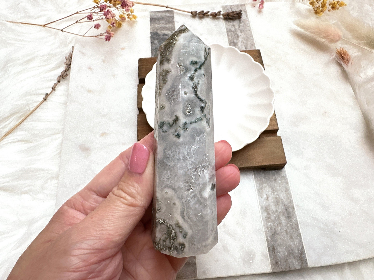Moss Agate Tower Obelisk