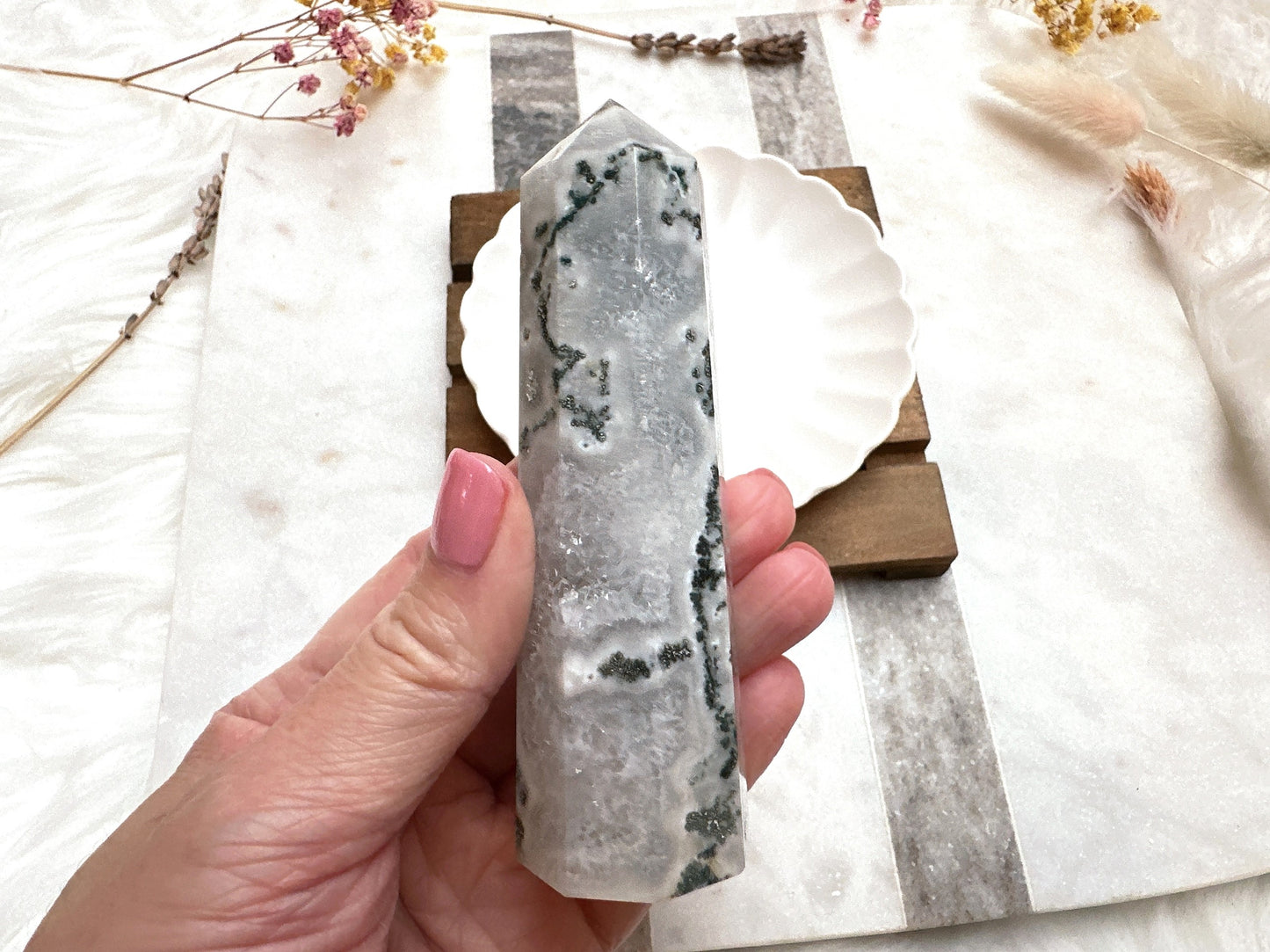 Moss Agate Tower Obelisk