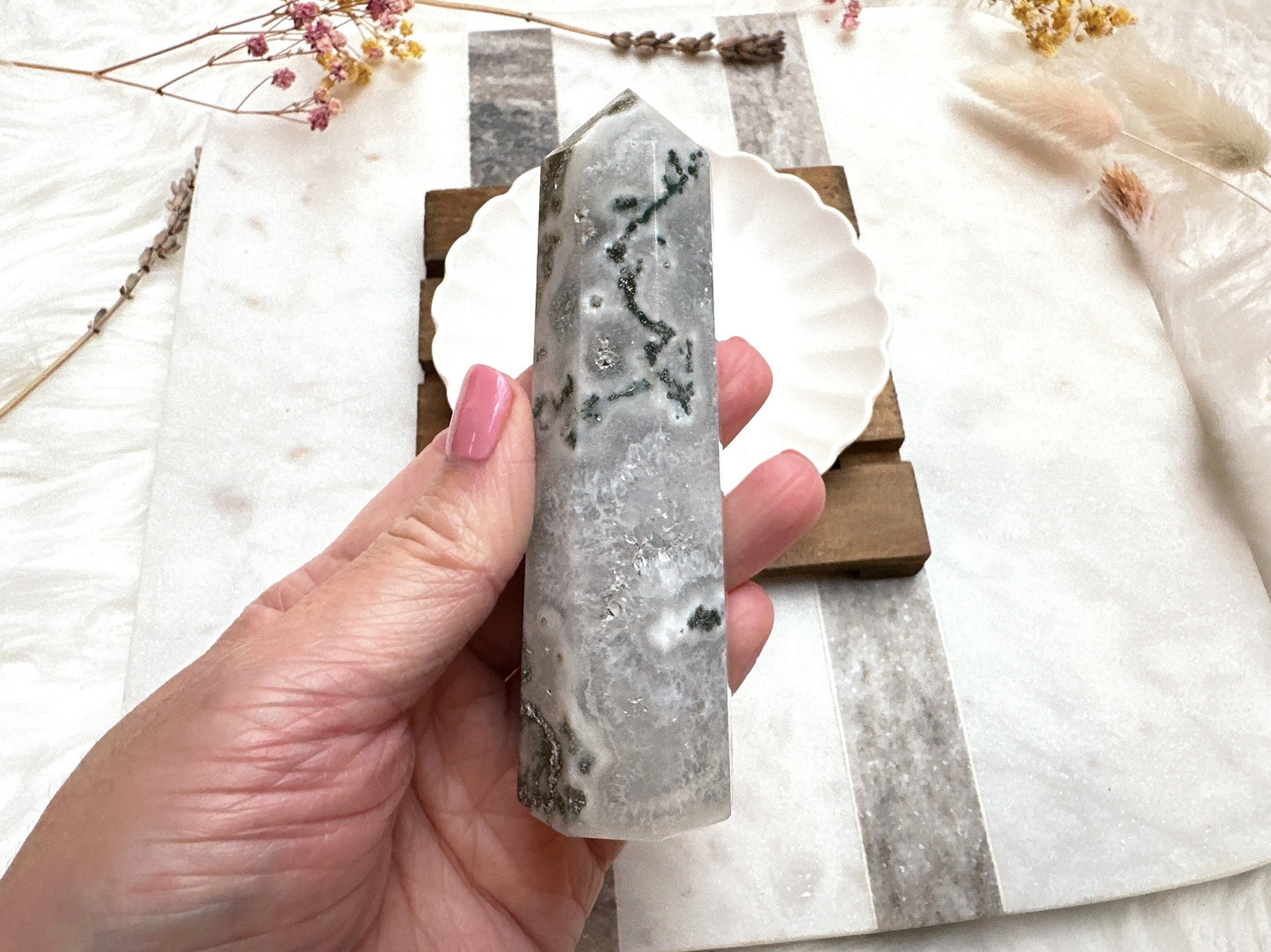 Moss Agate Tower Obelisk