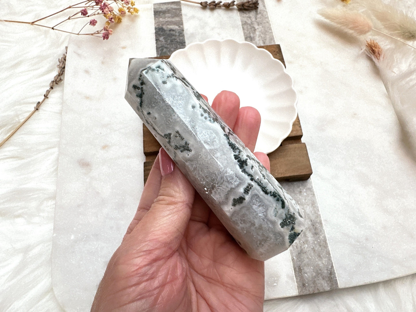 Moss Agate Tower Obelisk