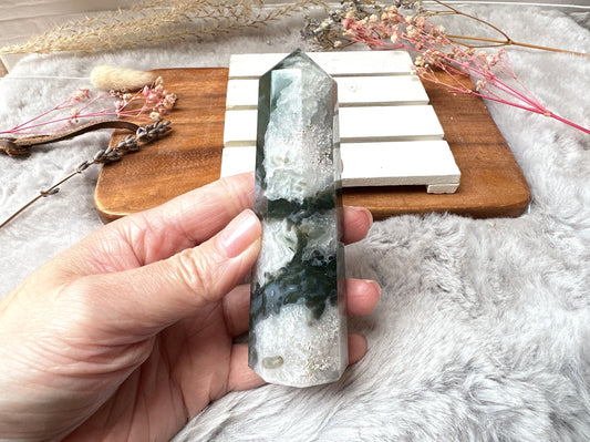 Moss Agate Tower Obelisk