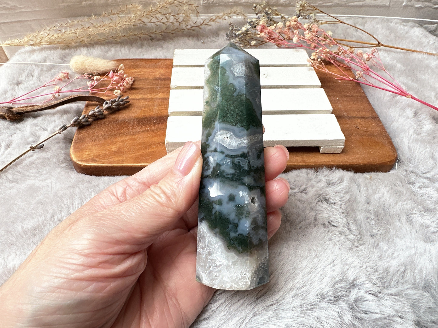 Moss Agate Tower Obelisk