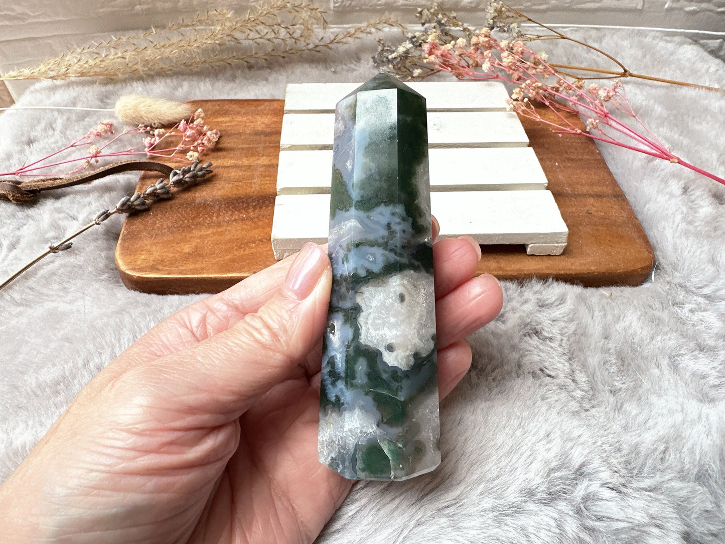 Moss Agate Tower Obelisk