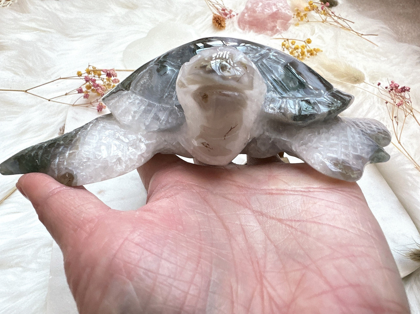 Large Moss Agate Turtle