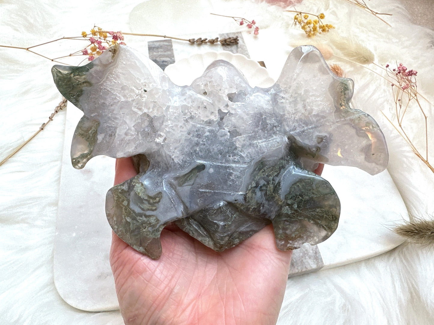 Large Moss Agate Turtle