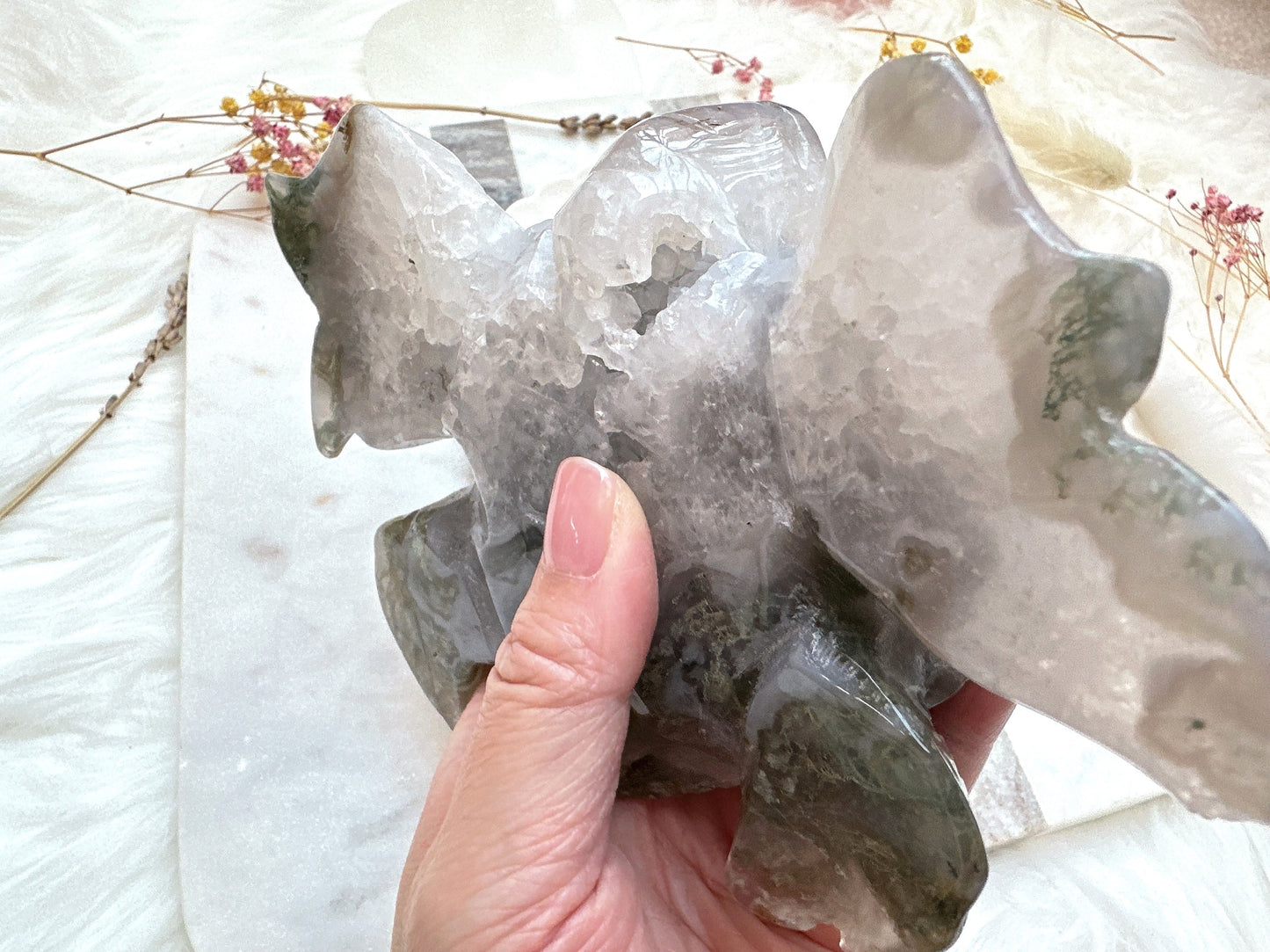 Large Moss Agate Turtle