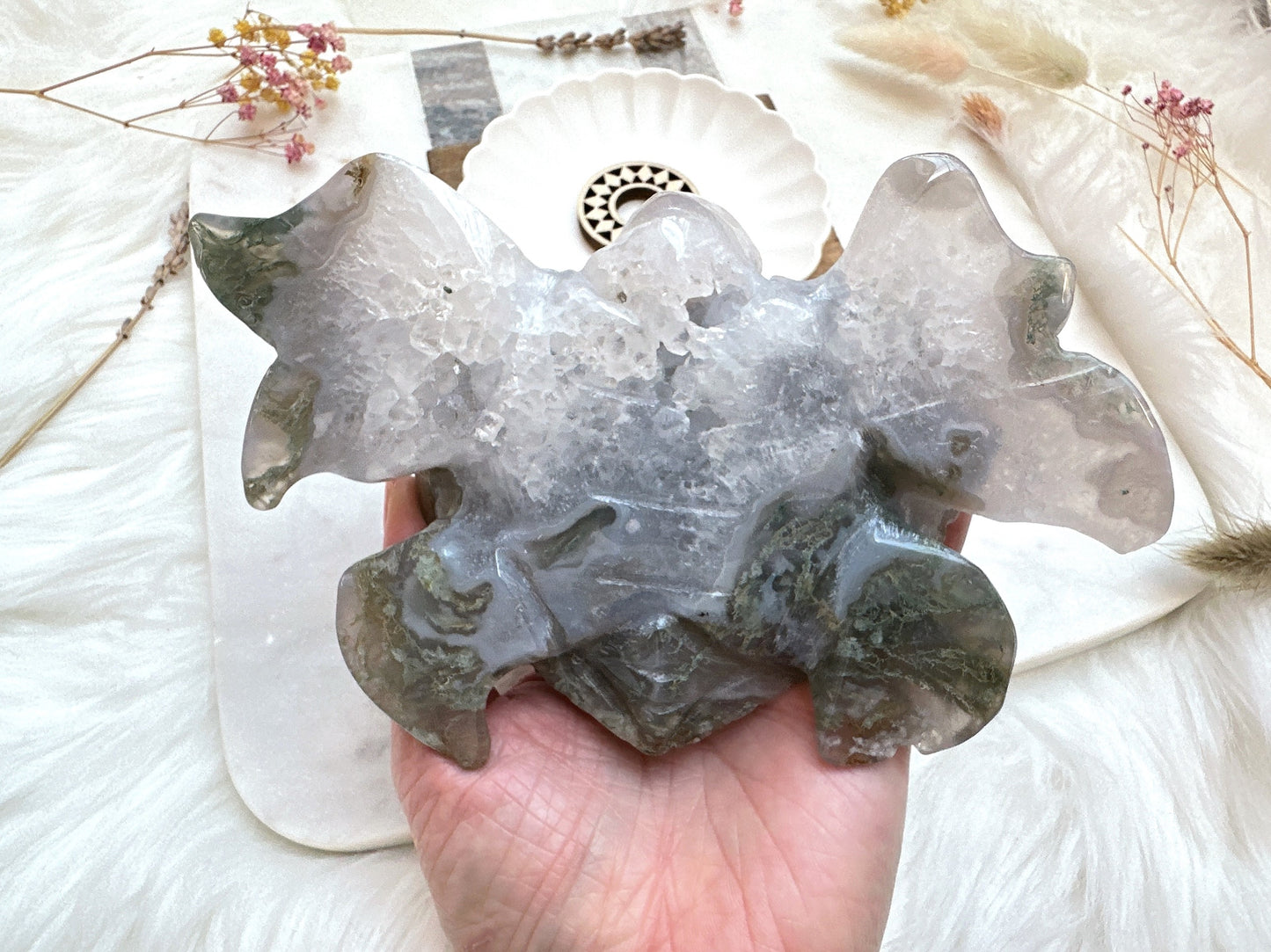 Large Moss Agate Turtle