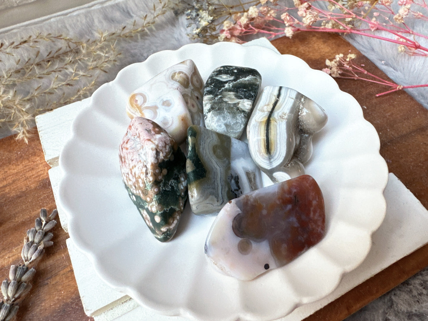 Set of 6 Ocean Jasper Tumbles