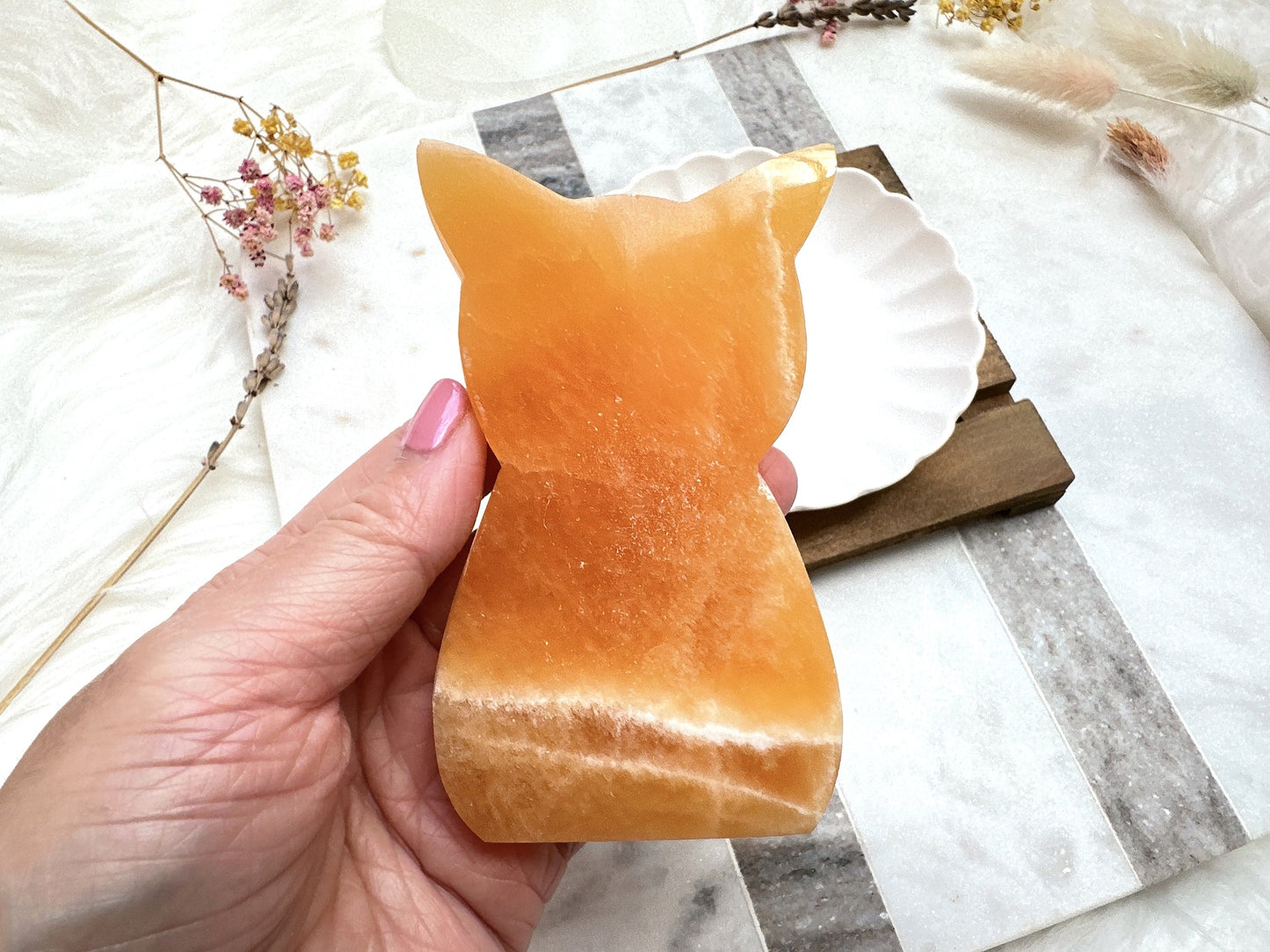 Orange Calcite Cat