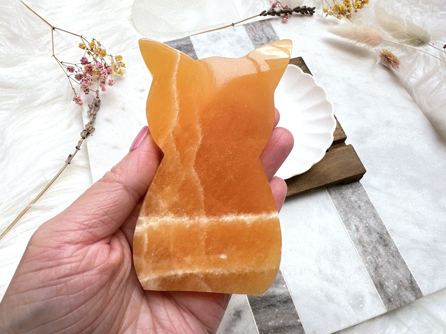 Orange Calcite Cat
