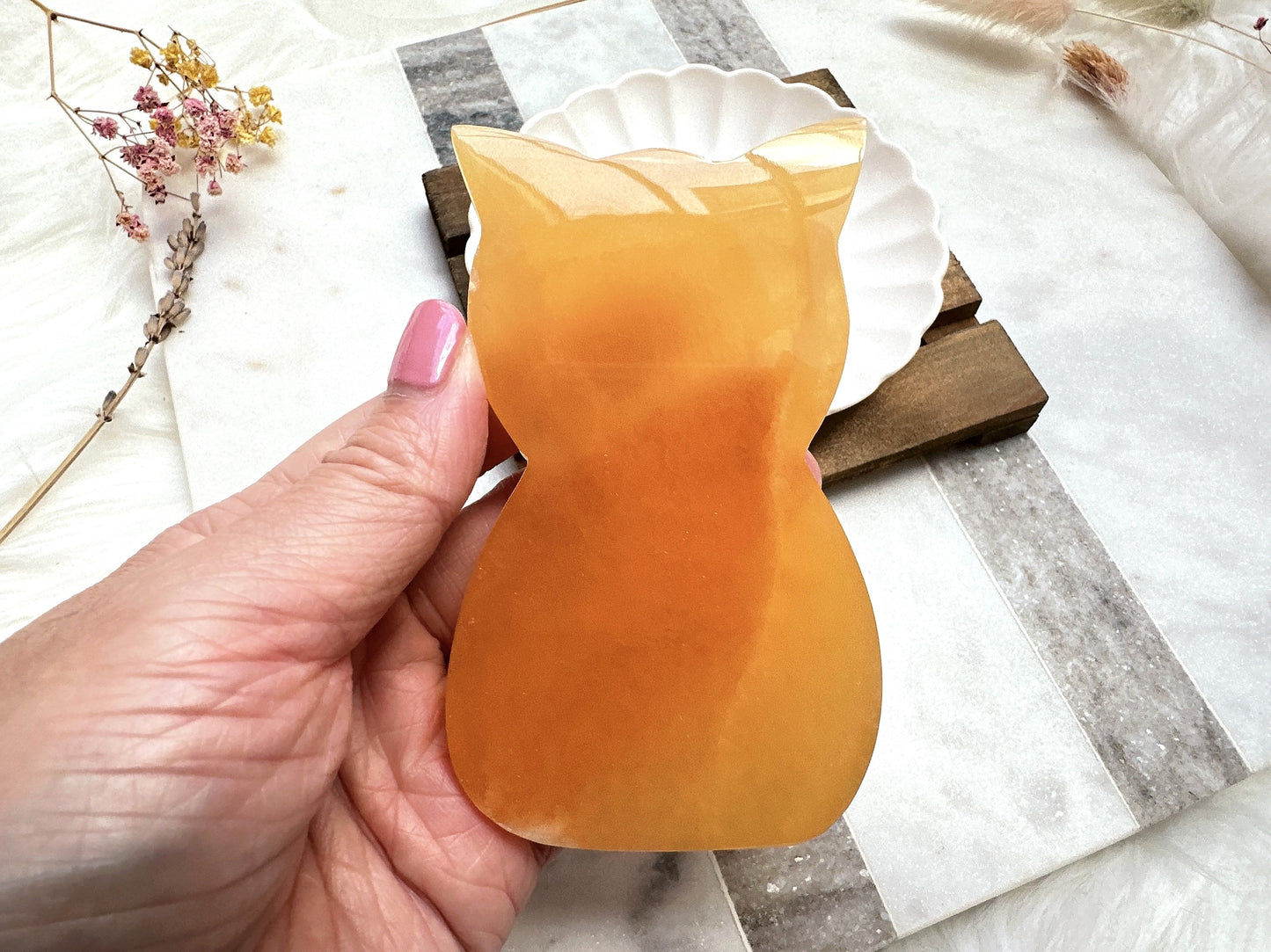 Orange Calcite Cat