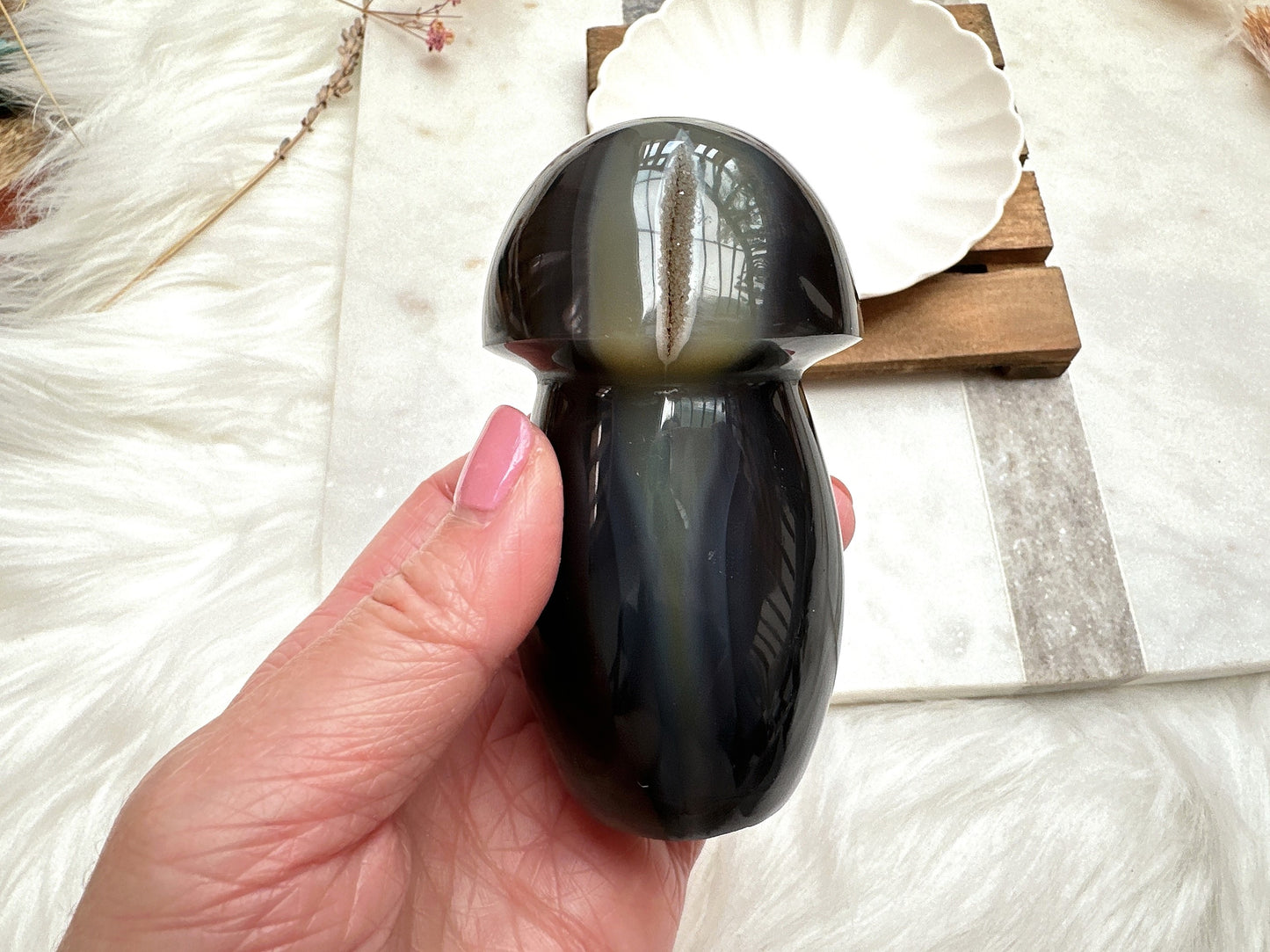 Orca Agate Mushroom