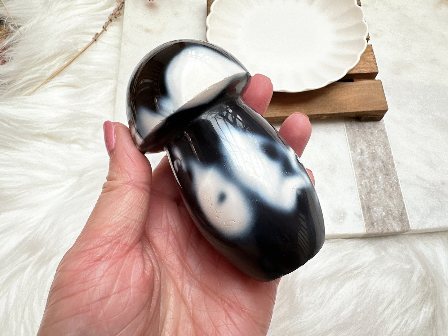 Orca Agate Mushroom