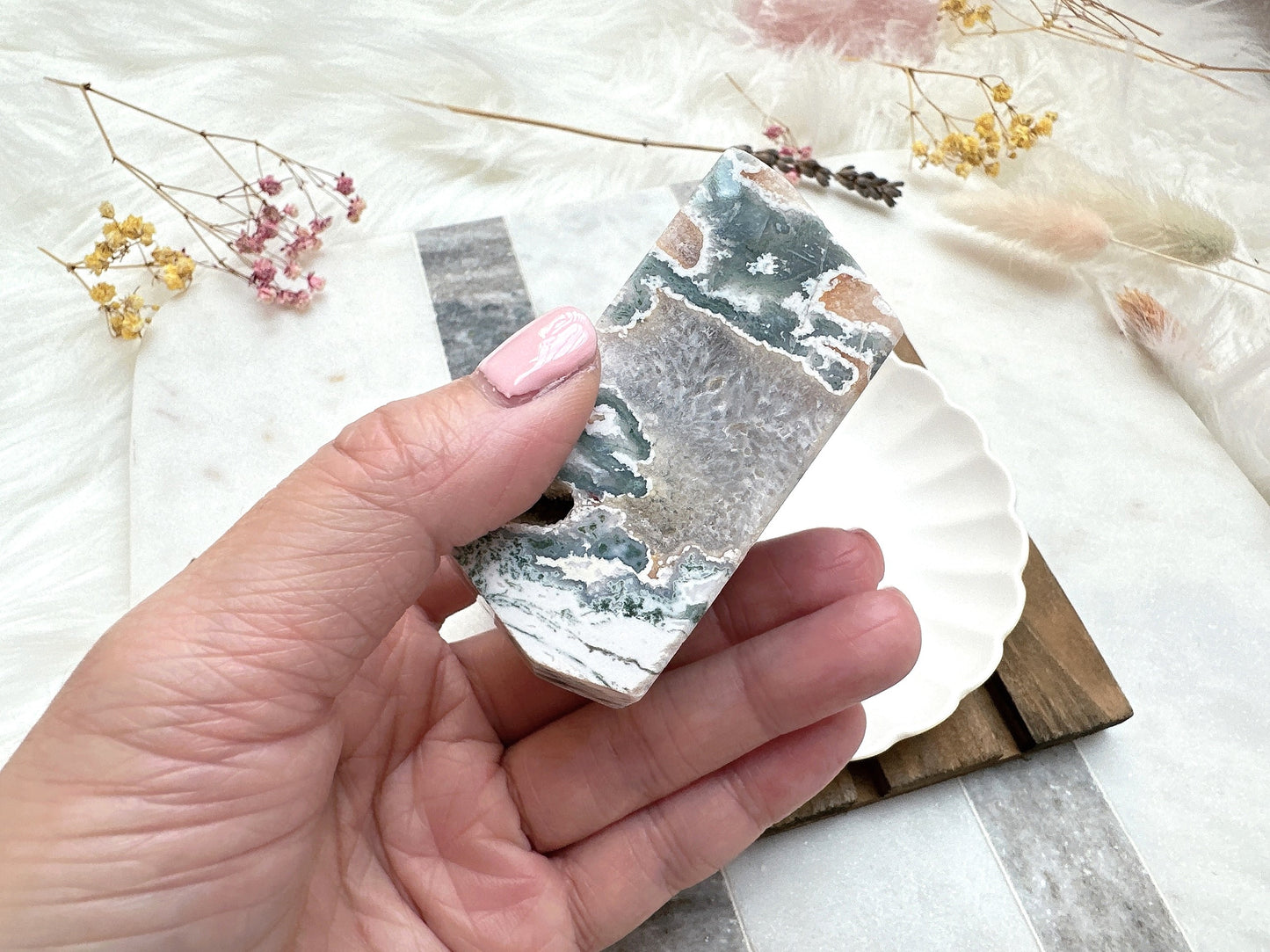 Pink Moss Agate Gusher