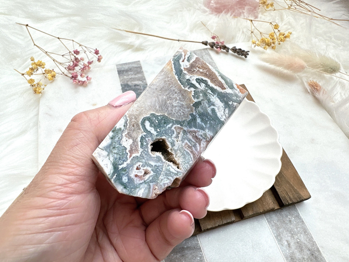 Pink Moss Agate Gusher